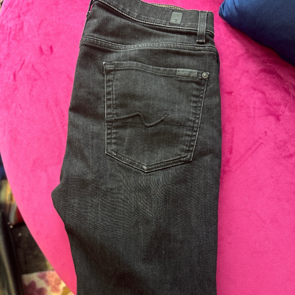 Men's 7 for All Mankind Men's Straight "Slimmy" Jeans Size 33 - Black - Picture 3 of 6